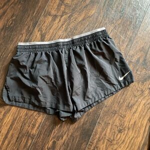 Nike Black Running Shorts with White Swoosh Trim